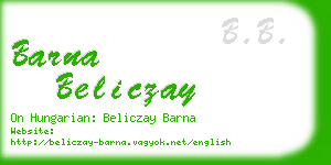 barna beliczay business card